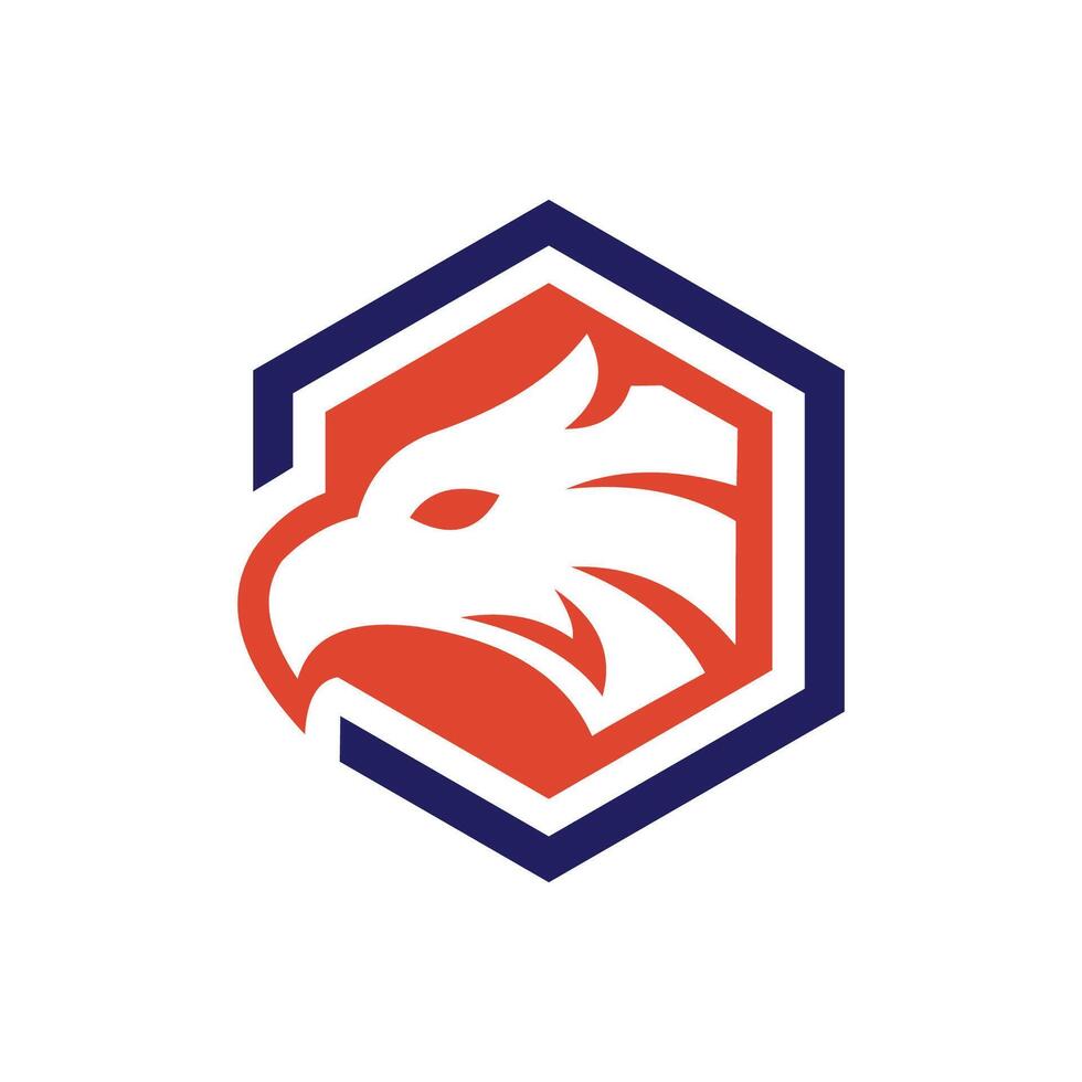 eagle hexagon design logo vector