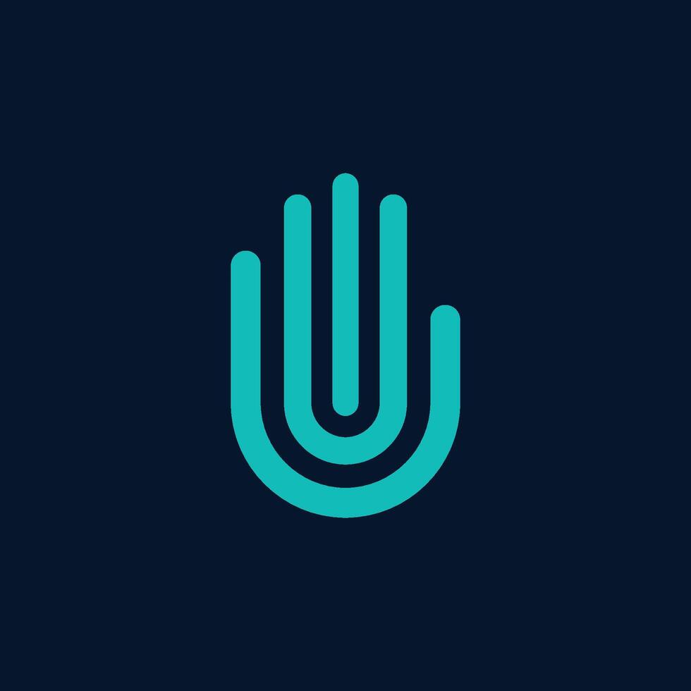 fingerprint security logo design vector