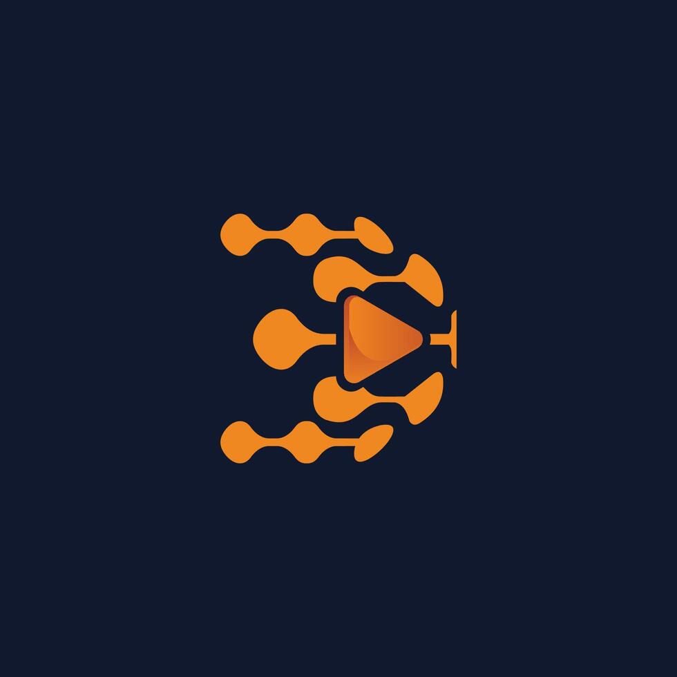 logo abstract artificial intelligence stright vector