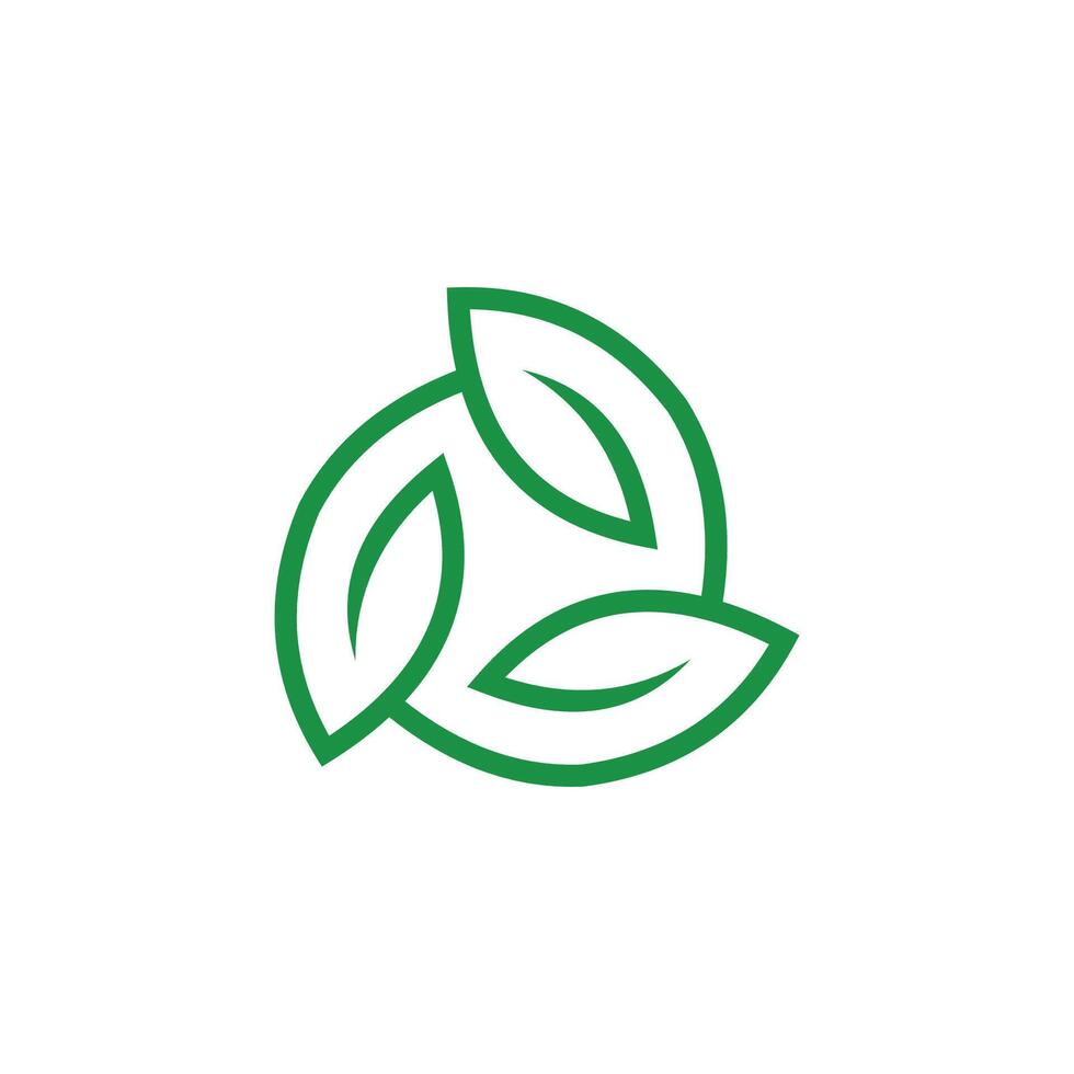 Logo unique leaf with recycle shaping vector