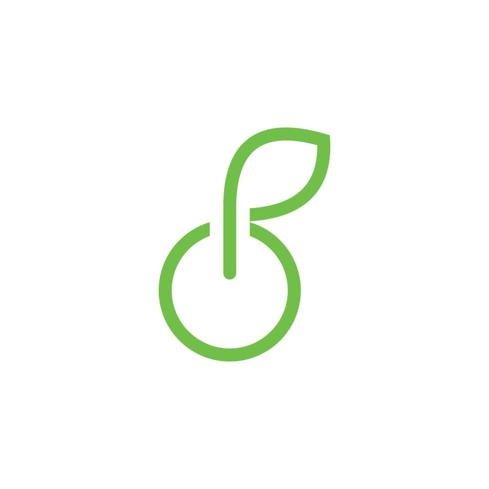 Logo letter B turn switch and leaf shaping vector
