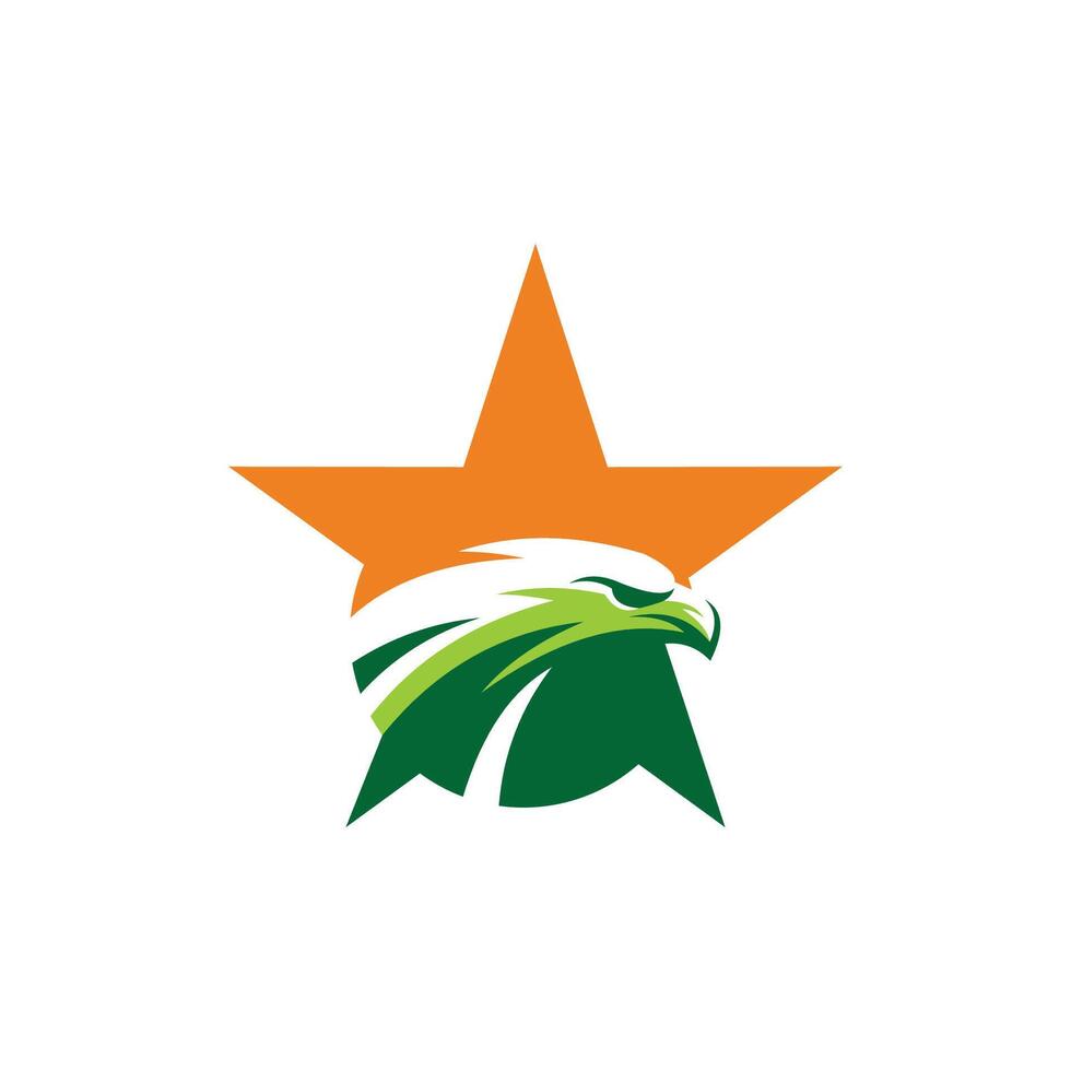 hawk and star logo with orange color vector