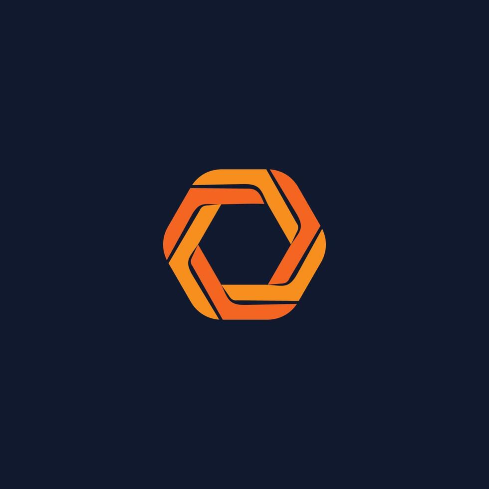 logo abstract hexagon shaping vector