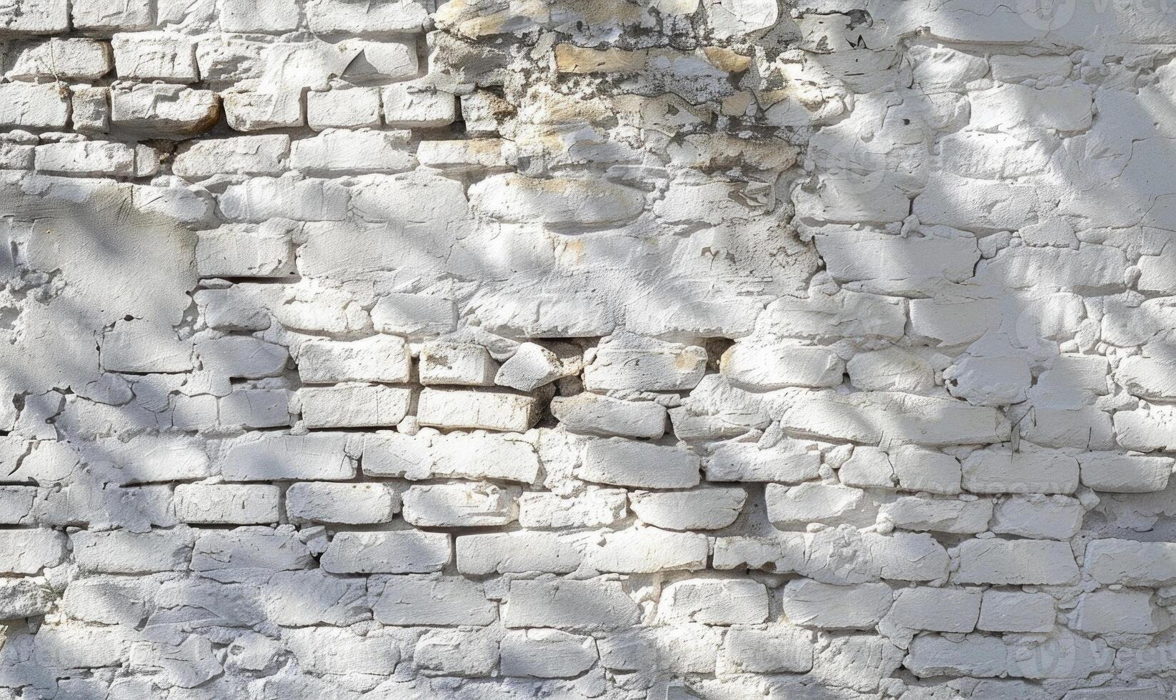 Whitewashed brick wall textured background photo