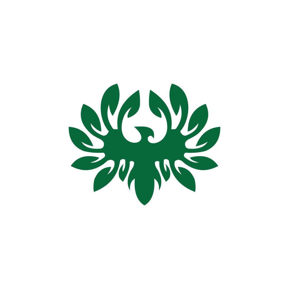 Logo Bird. wing and leaf shaping vector