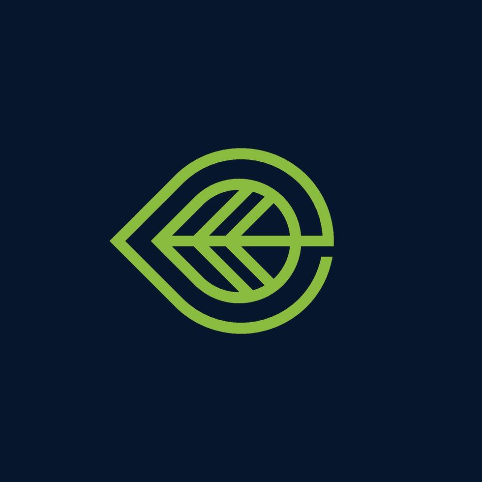 Logo Line leaf simple vector