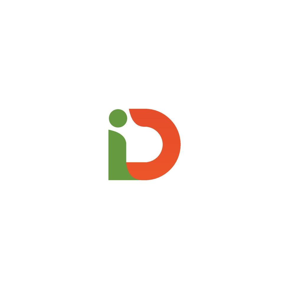 Logo monogram letter I D vector