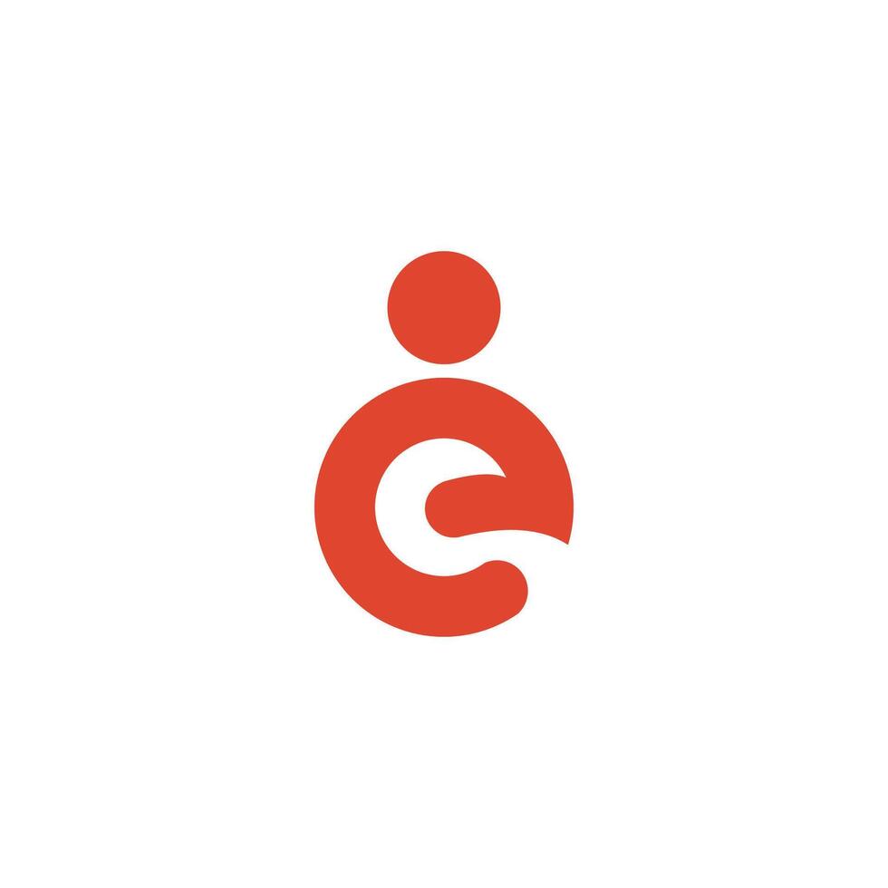 logo letter E. human shaping vector