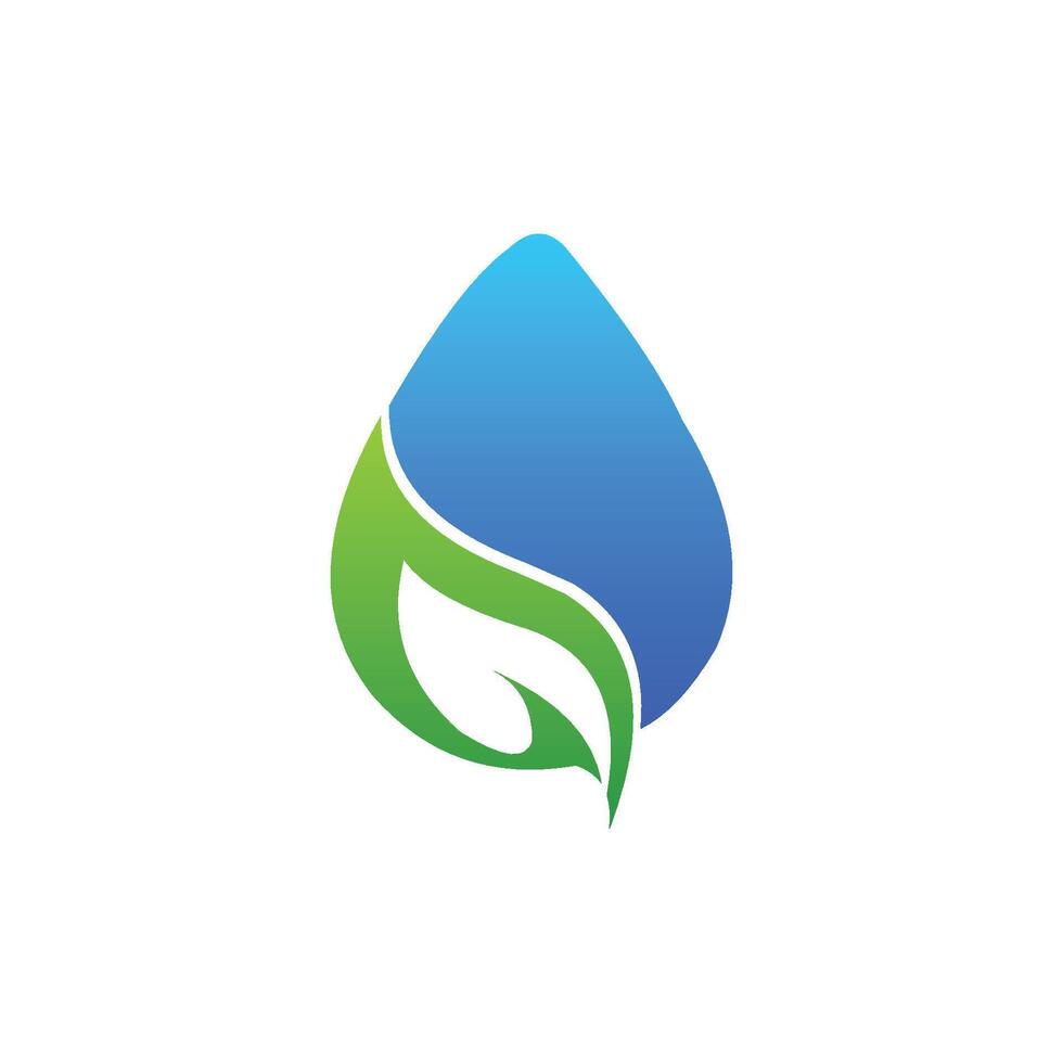 Natural abstract logo design. water and leaf symbols vector