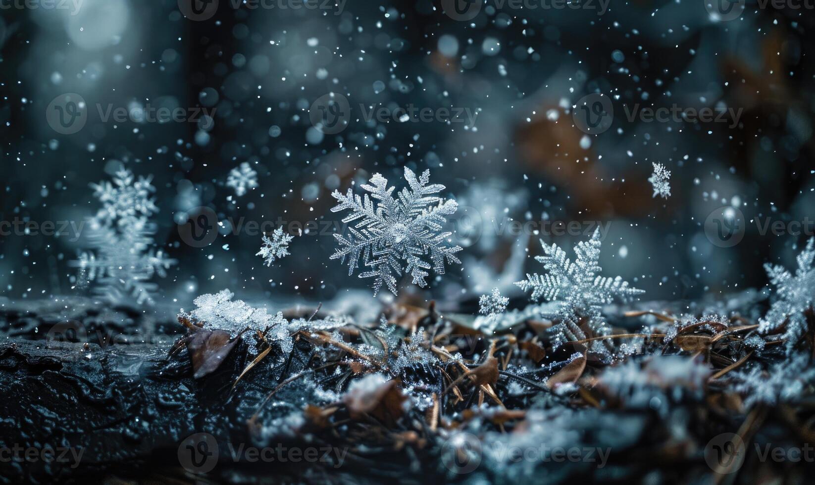 Closeup view of snow, nature background photo