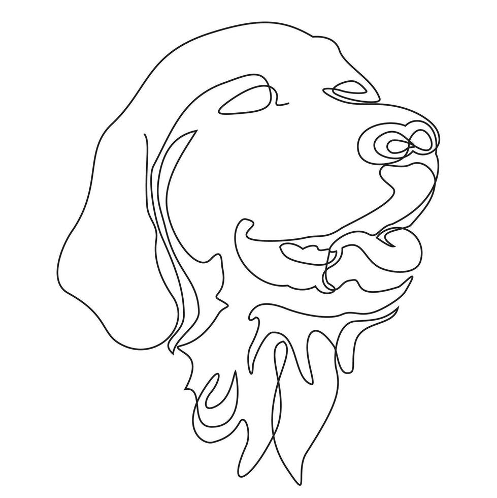 Labrador dog. Single line drawing. vector