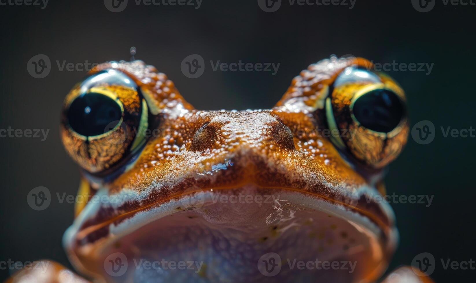 Macro portrait of a Rana arvalis with emphasis on eyes photo