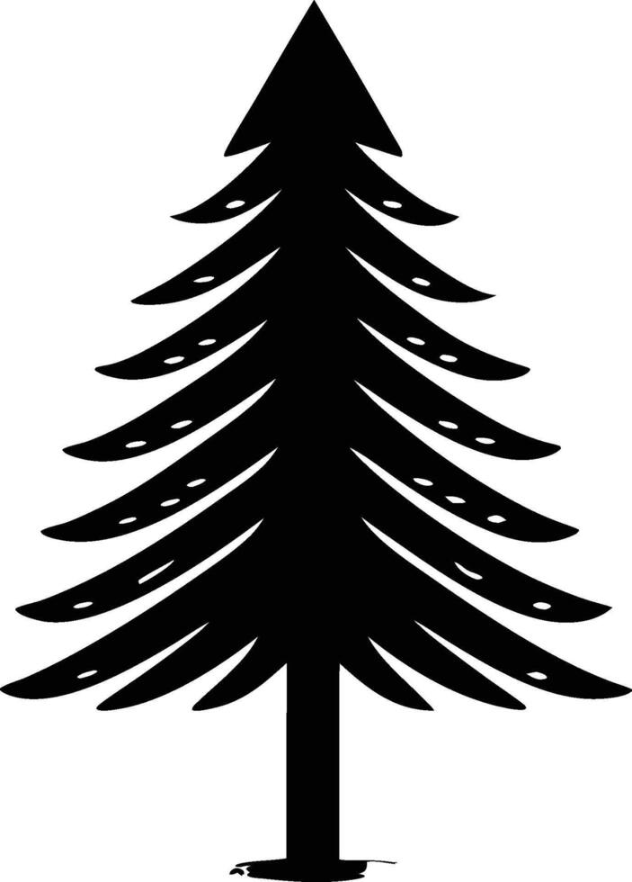 A black and white silhouette of a pine tree vector