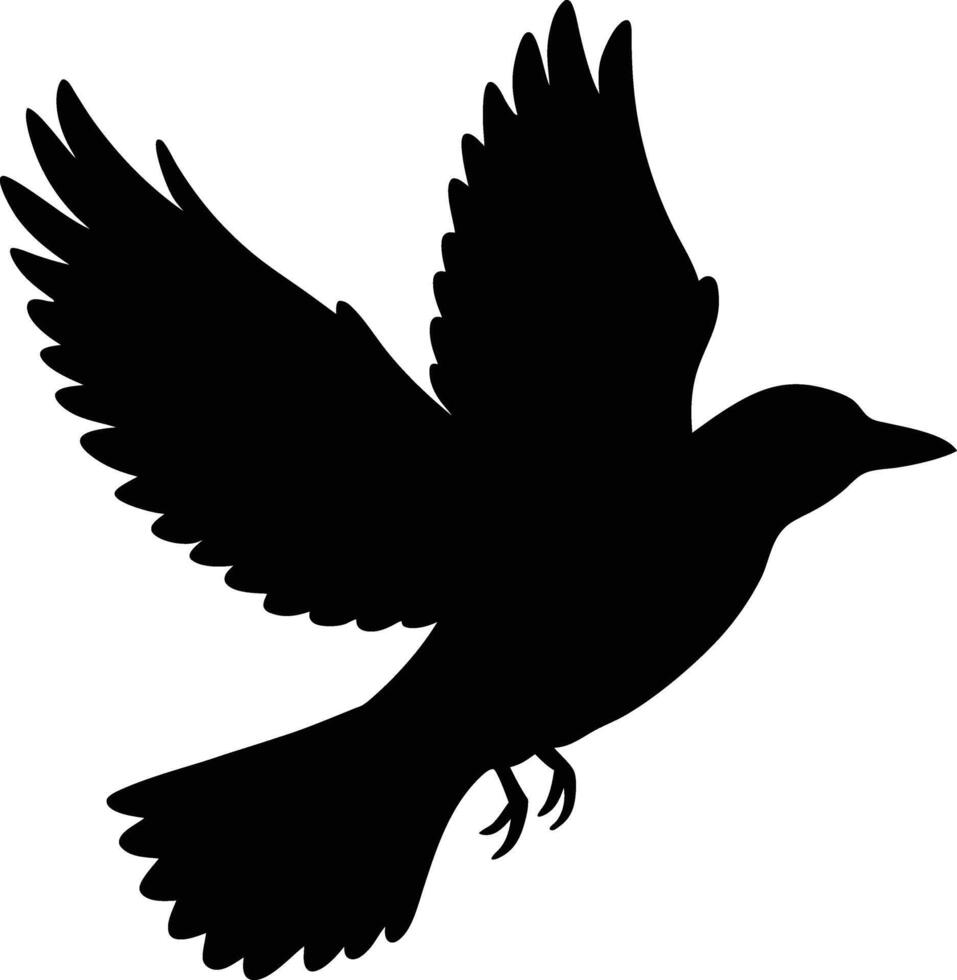 Flying bird dark silhouette art design isolated on white background vector