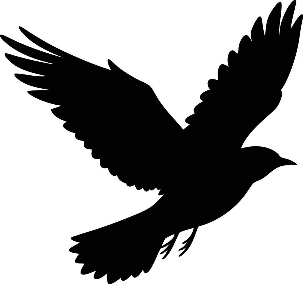 Flying bird dark silhouette art design isolated on white background vector