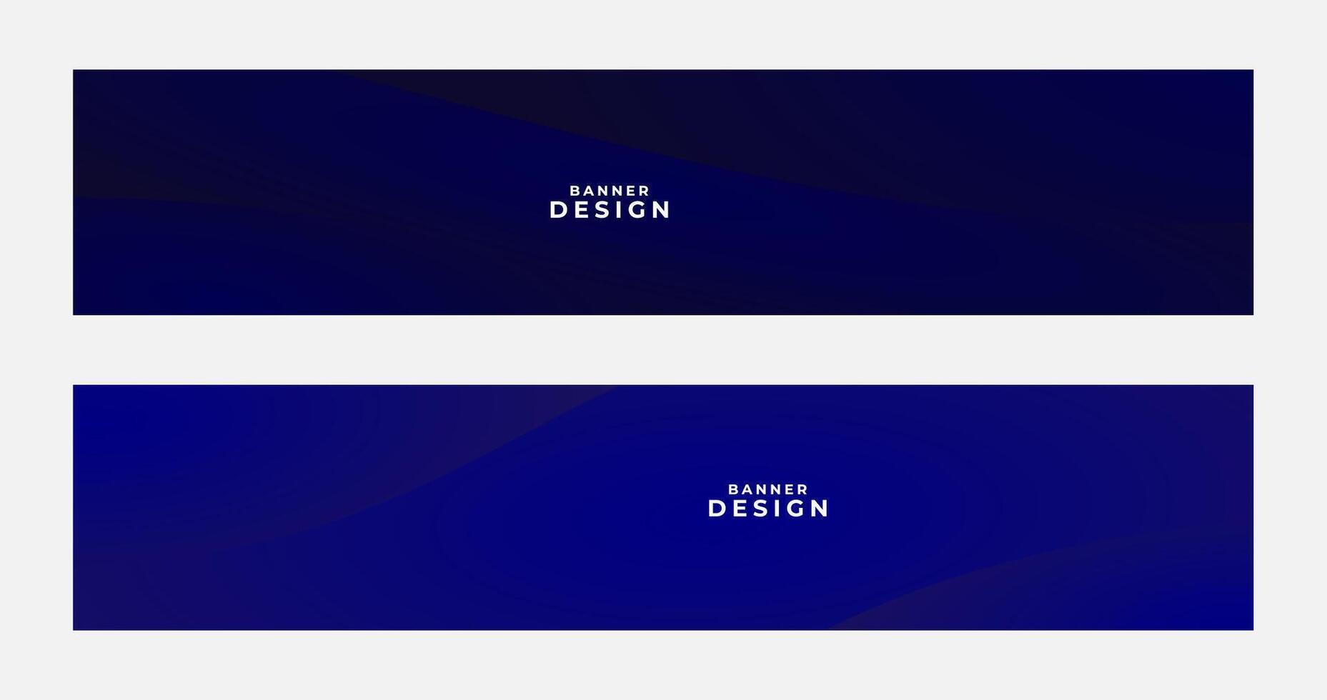 set of blue banners with abstract gradient background with curve vector