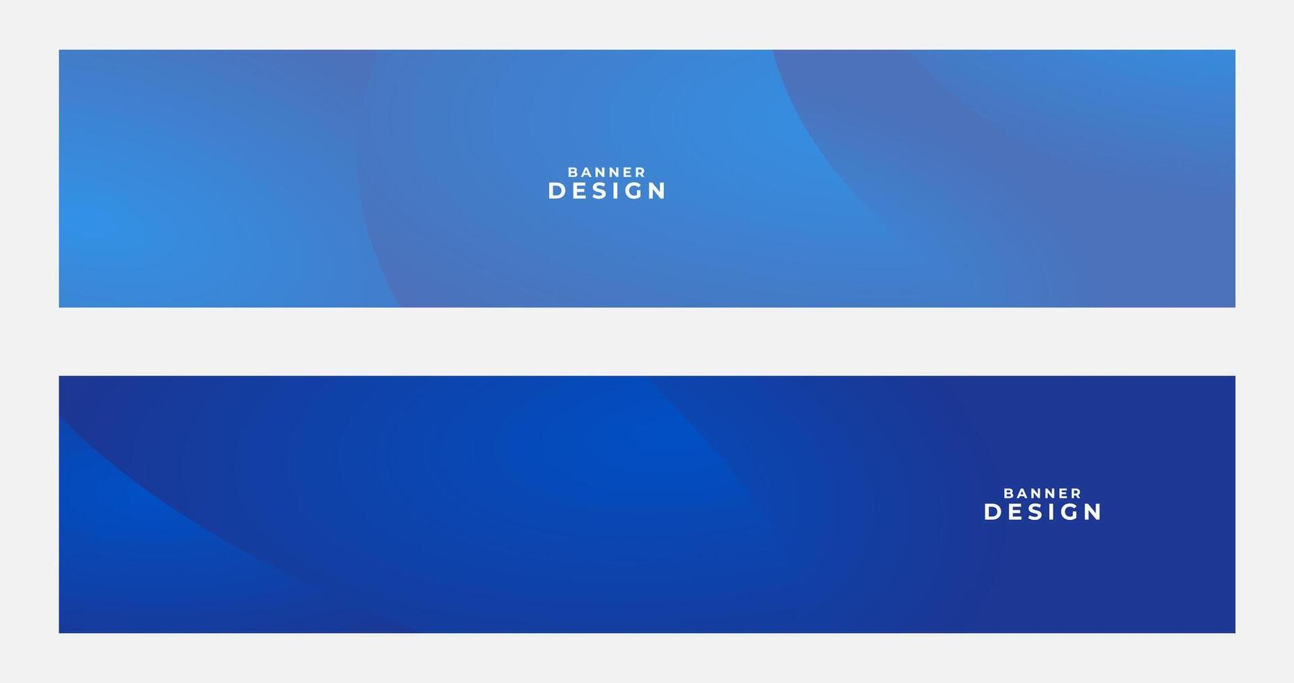 set of blue banners with abstract gradient background with curve vector