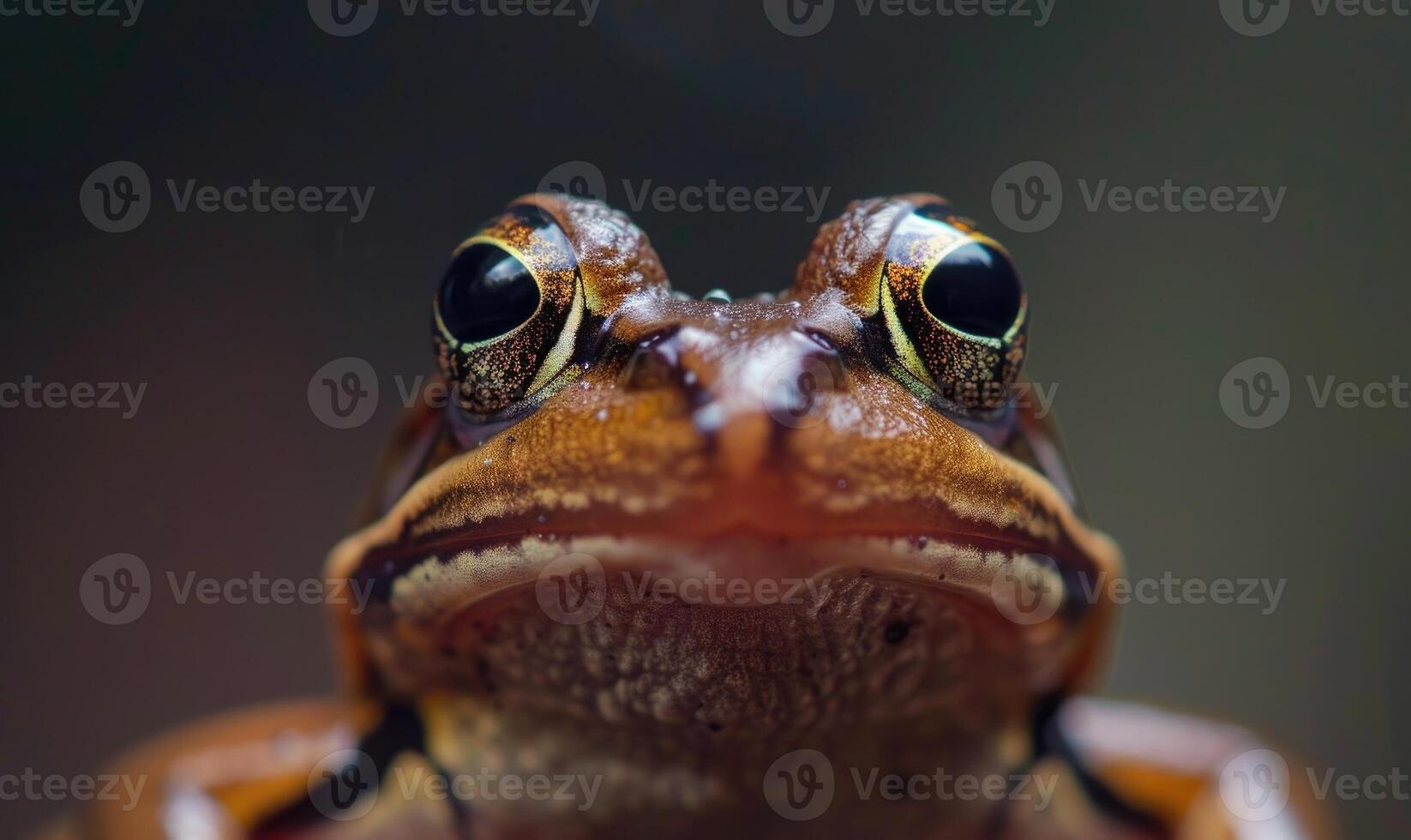 Macro portrait of a Rana arvalis with selective focus photo