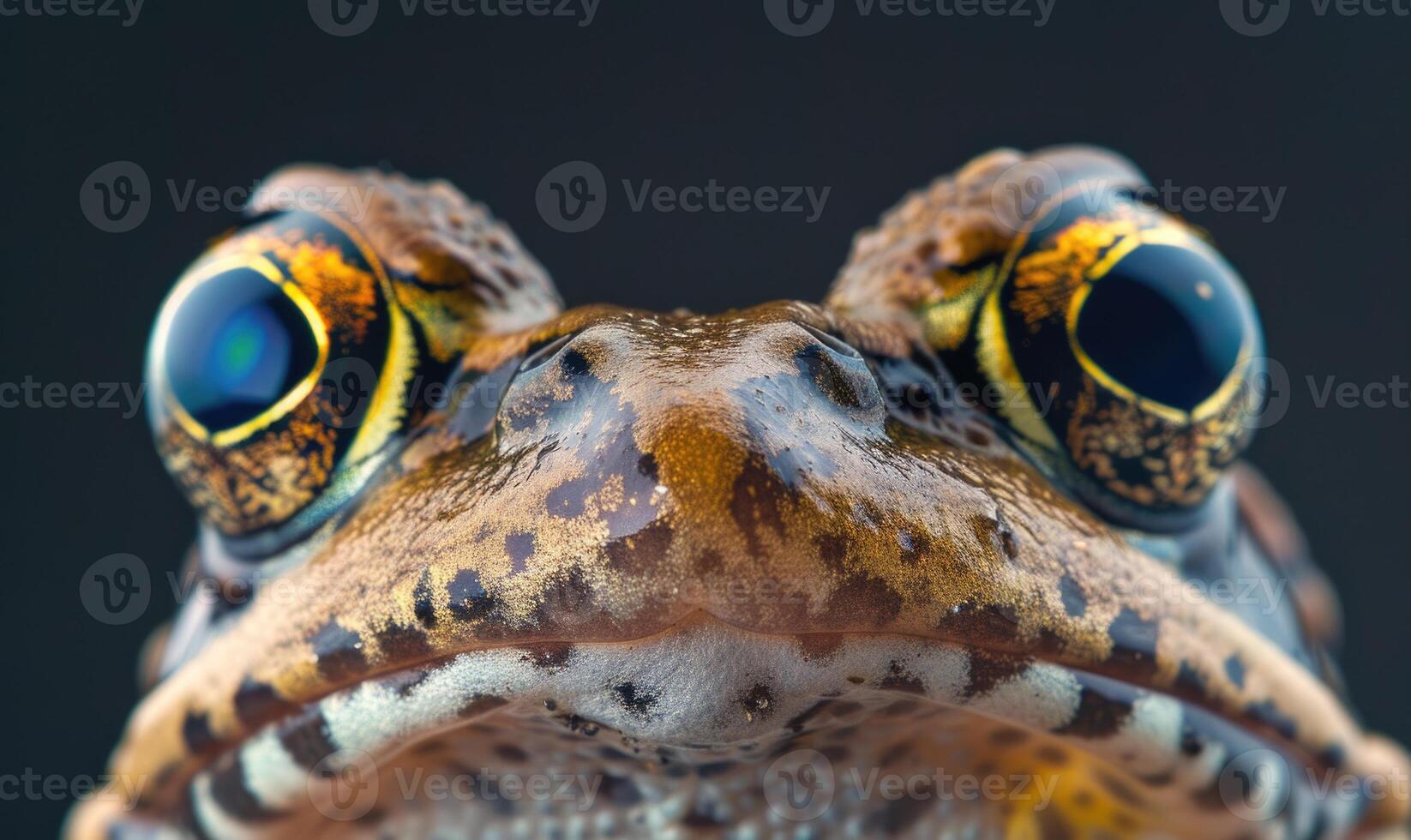 Macro portrait of a Rana arvalis with emphasis on eyes photo