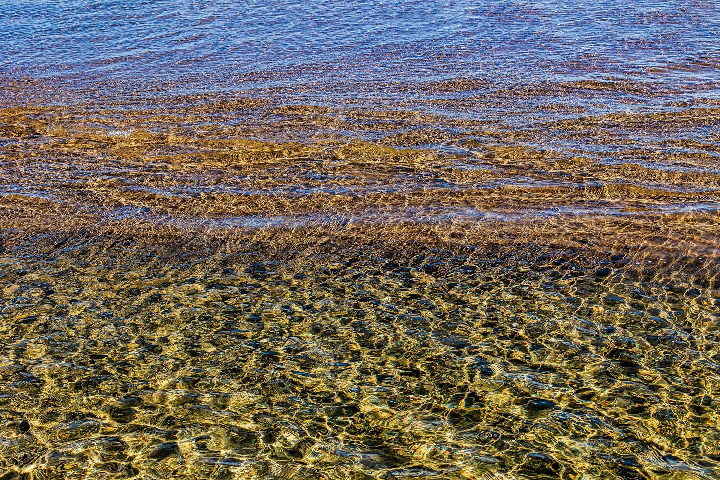 background of clear sea water rippling along the shore on a sunny day photo