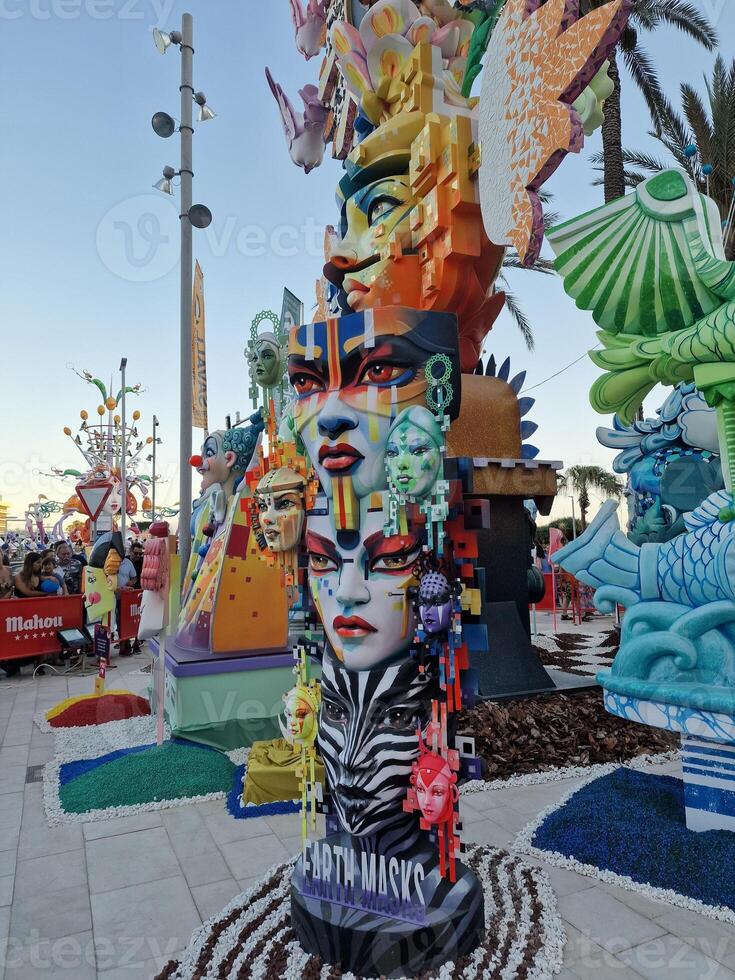 figures on hogueras in Alicante before spain 2024 photo