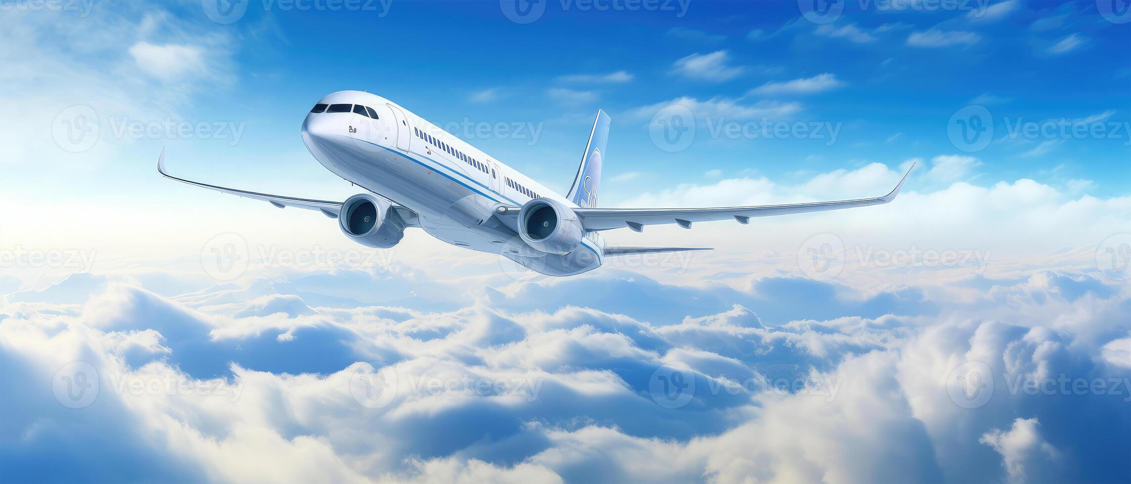 airplane in the sky on background photo