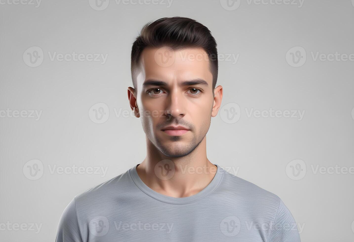 Positive man on clean background photo