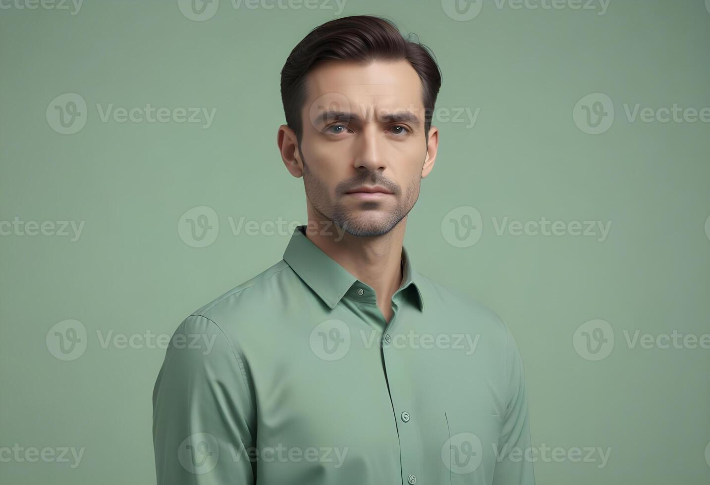 Positive man on clean background photo