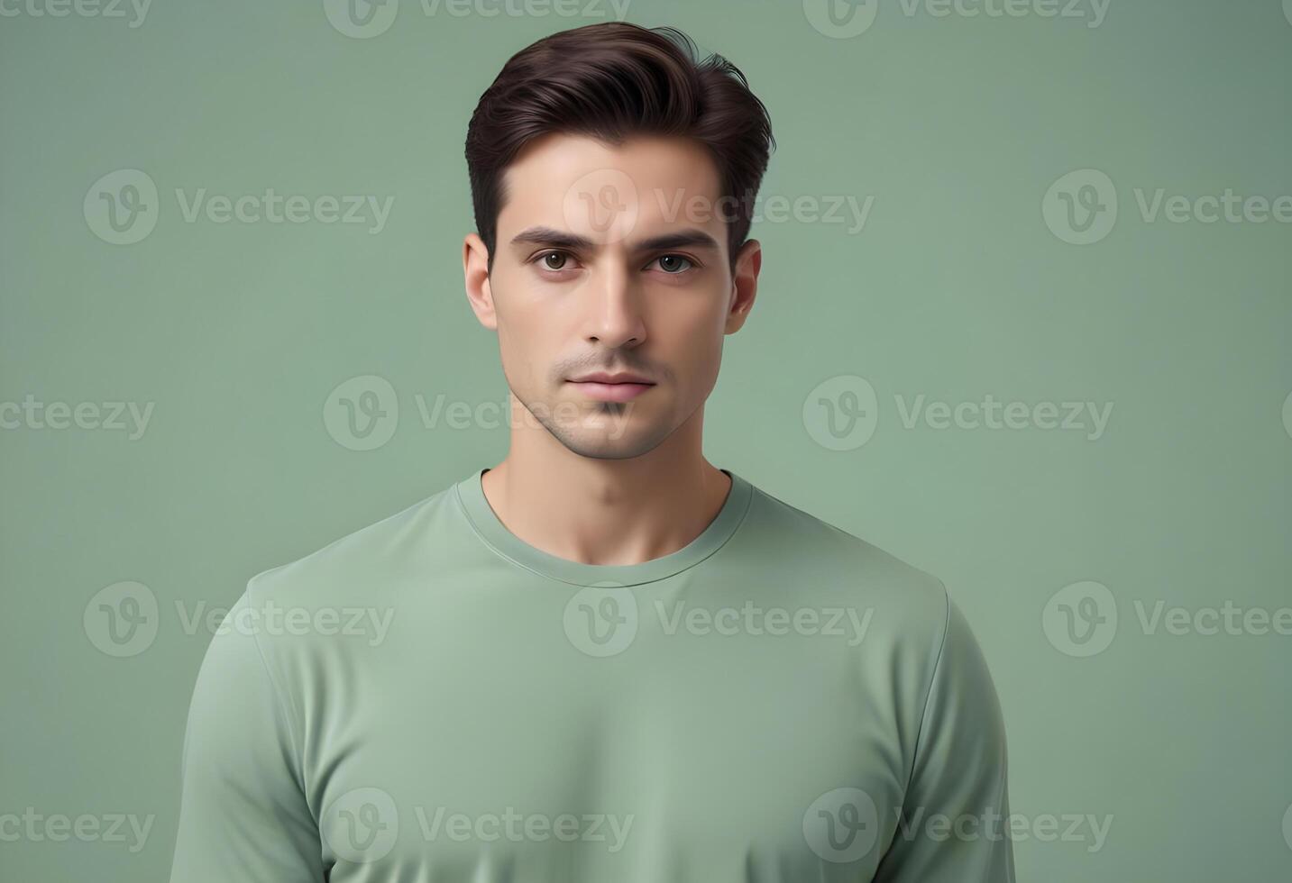 Positive man on clean background photo