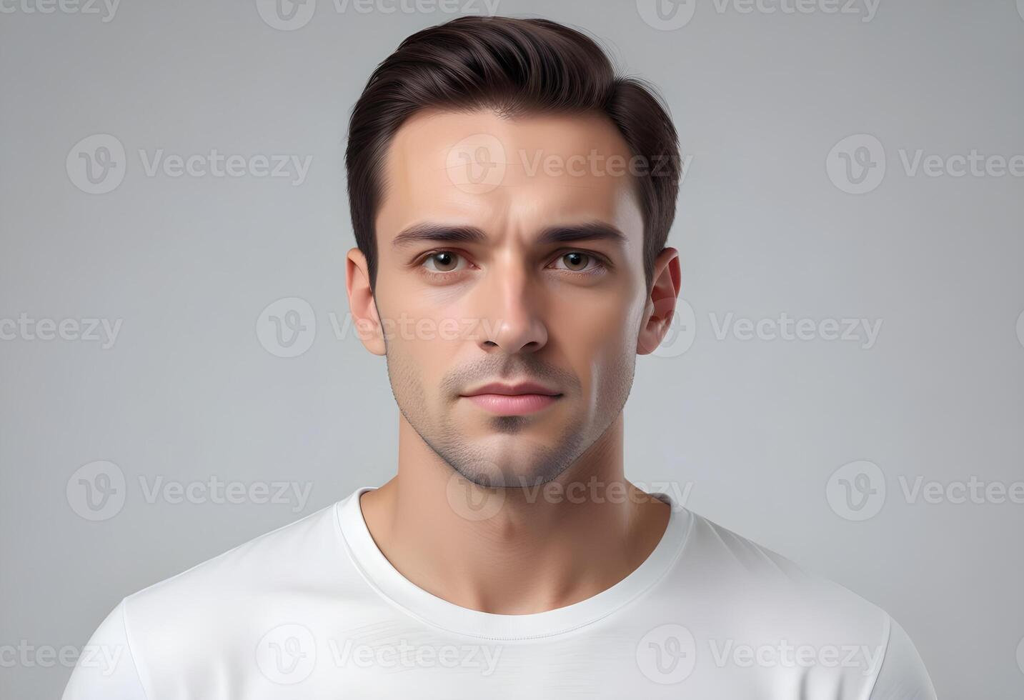 Positive man on clean background photo