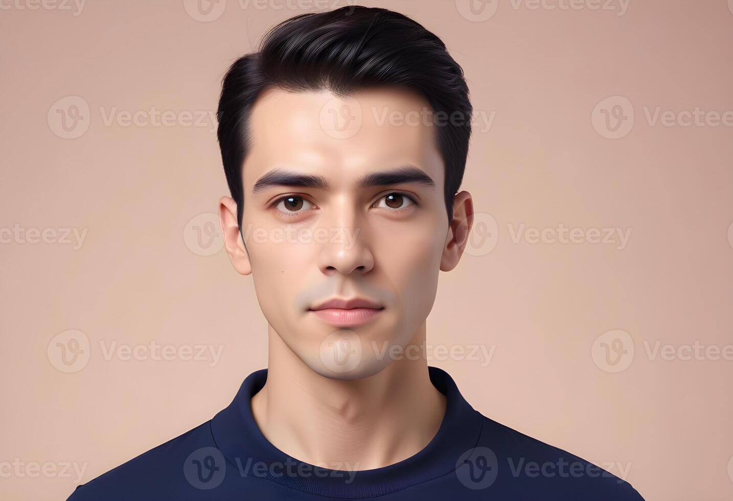 Positive man on clean background photo