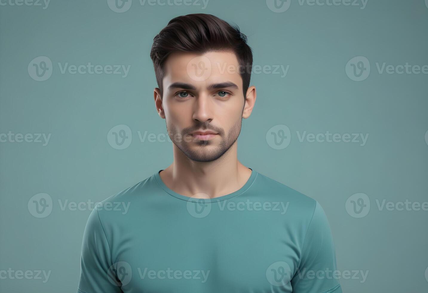 Positive man on clean background photo