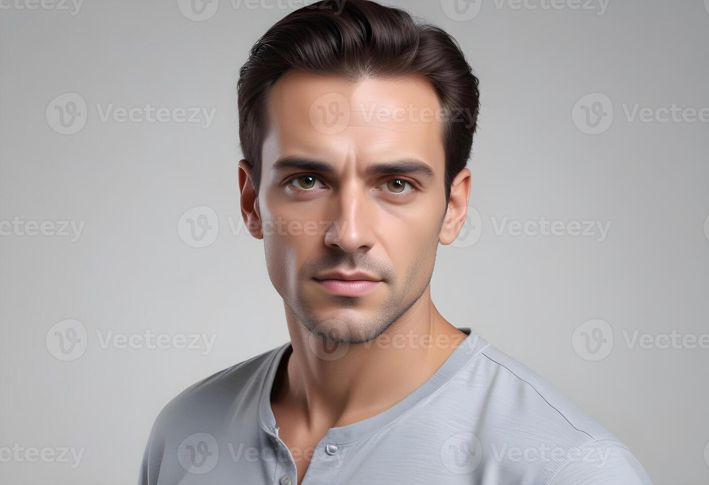 Positive man on clean background photo