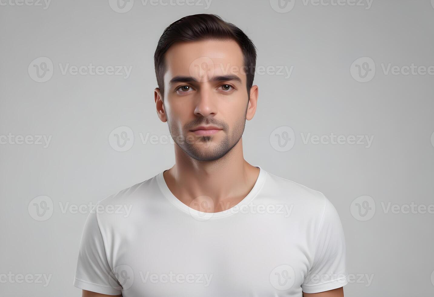 Positive man on clean background photo
