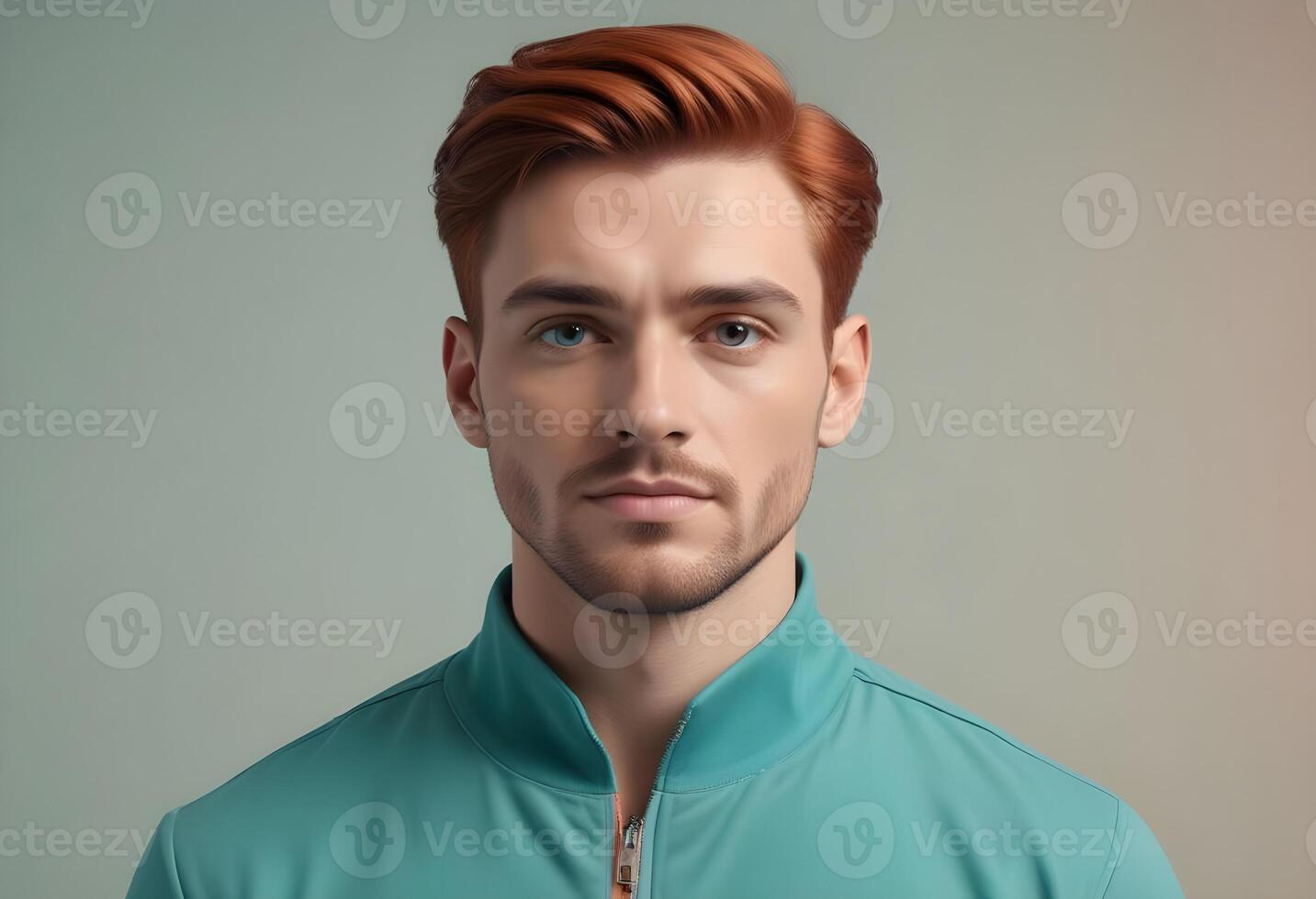 Positive man on clean background photo