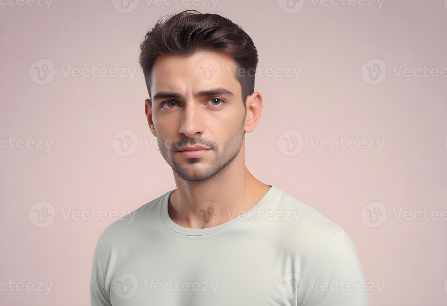 Positive man on clean background photo