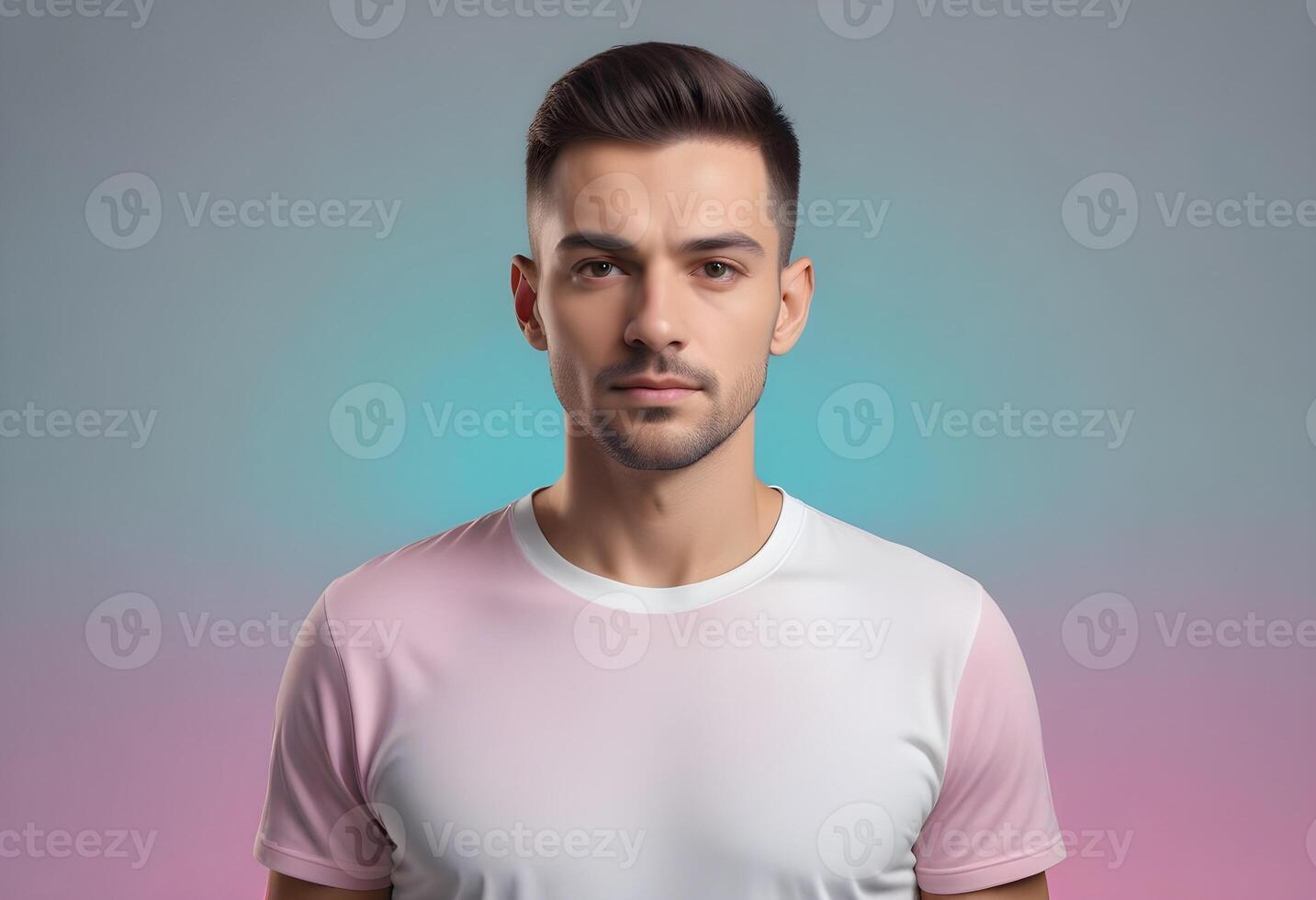 Positive man on clean background photo