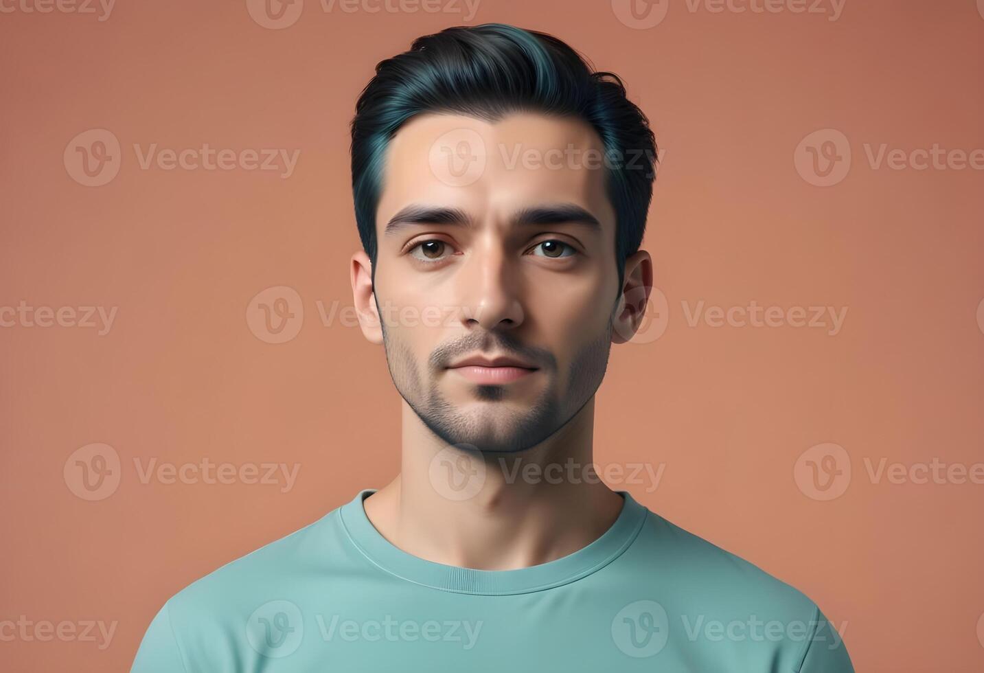Positive man on clean background photo