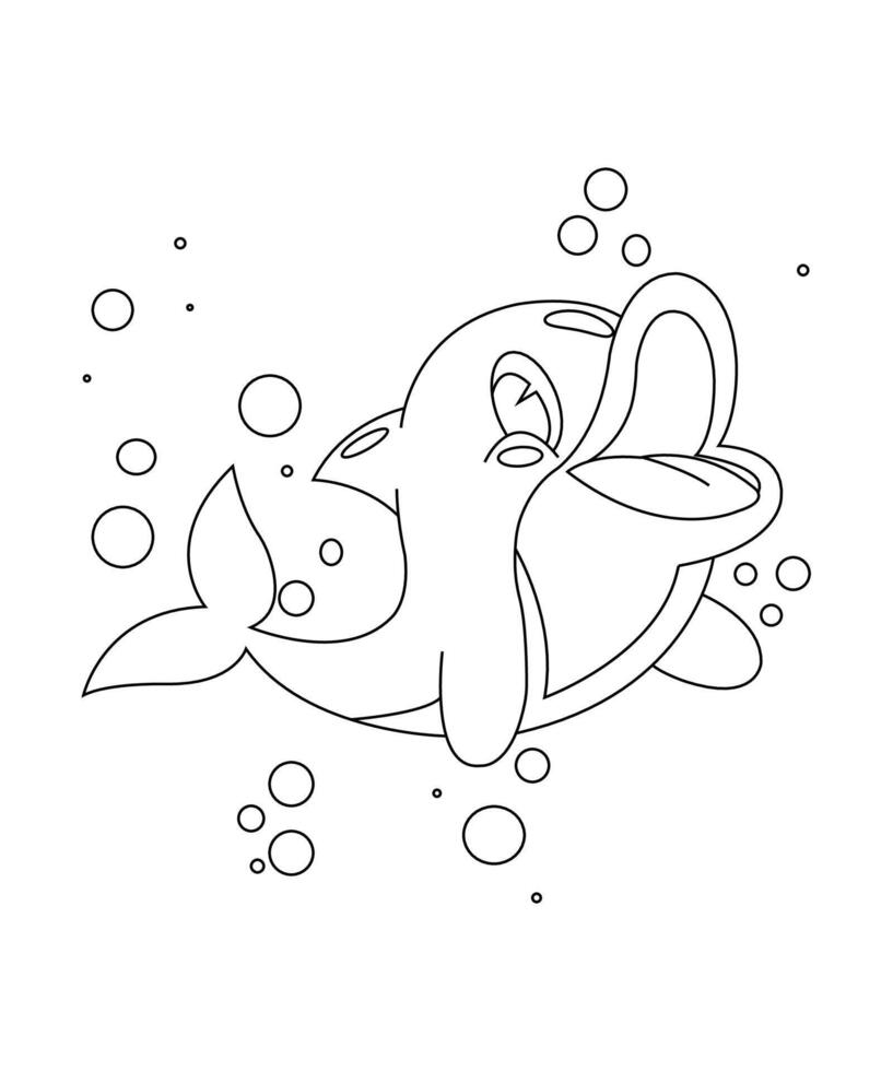Fish coloring page for kids and adult vector