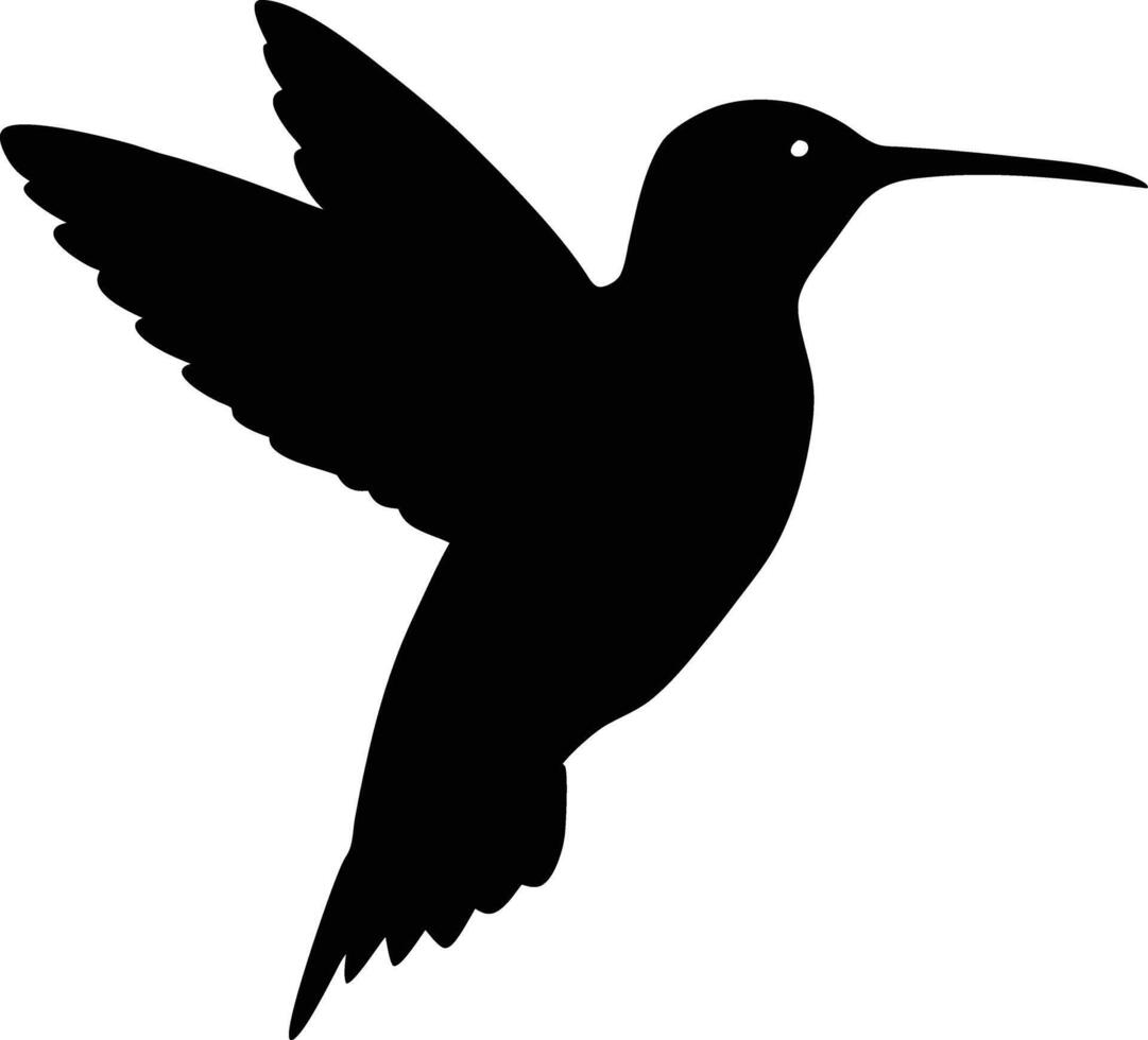 A cute humming bird silhouette illustration on a white background vector