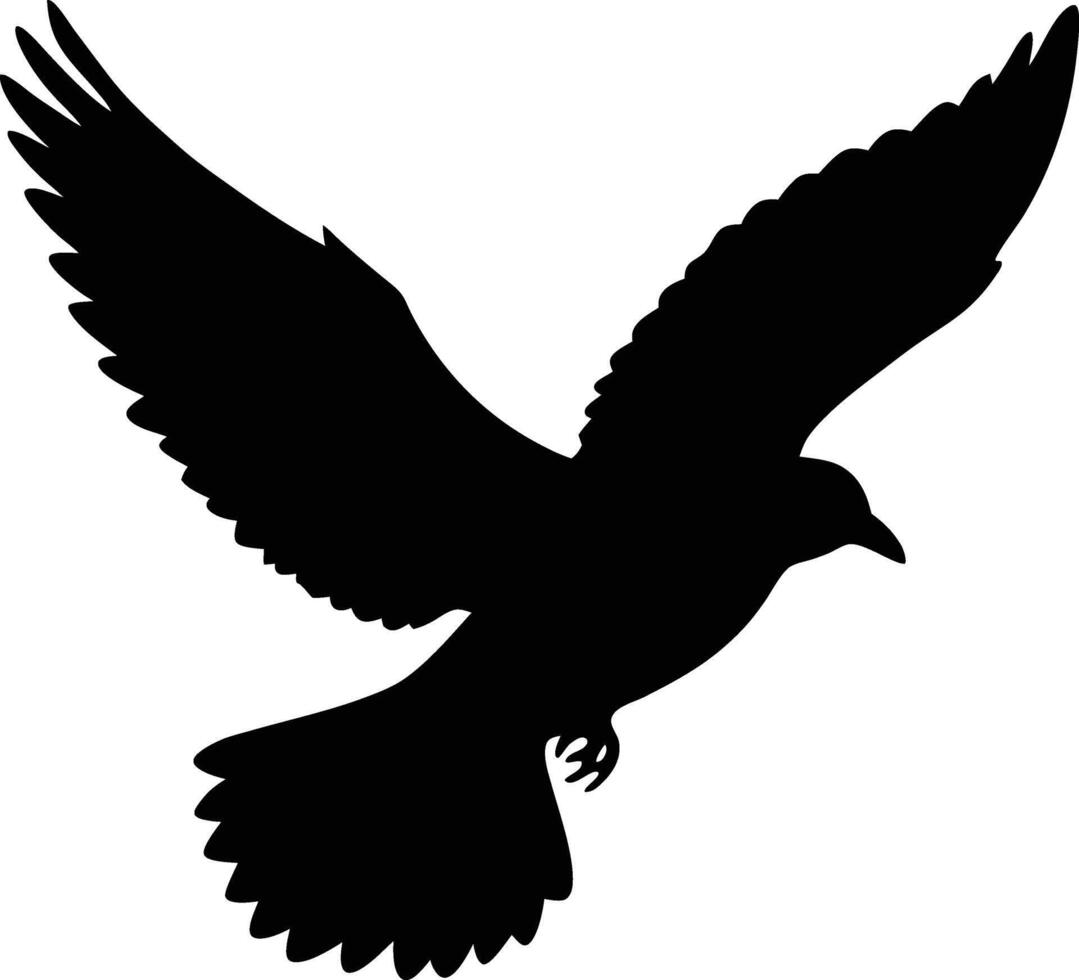 Flying bird dark silhouette art design isolated on white background vector
