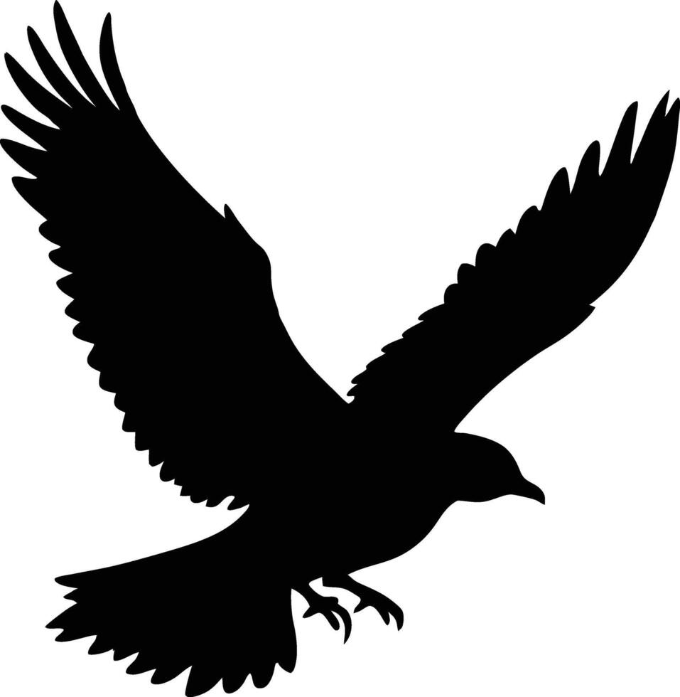 Flying bird dark silhouette art design isolated on white background vector