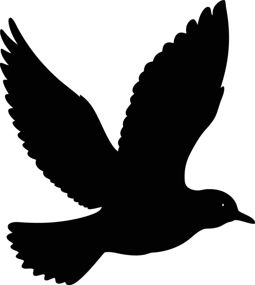 Flying bird dark silhouette art design isolated on white background vector