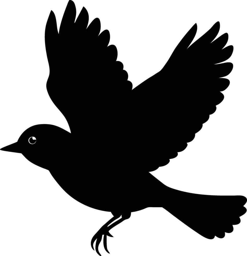 Flying bird dark silhouette art design isolated on white background vector