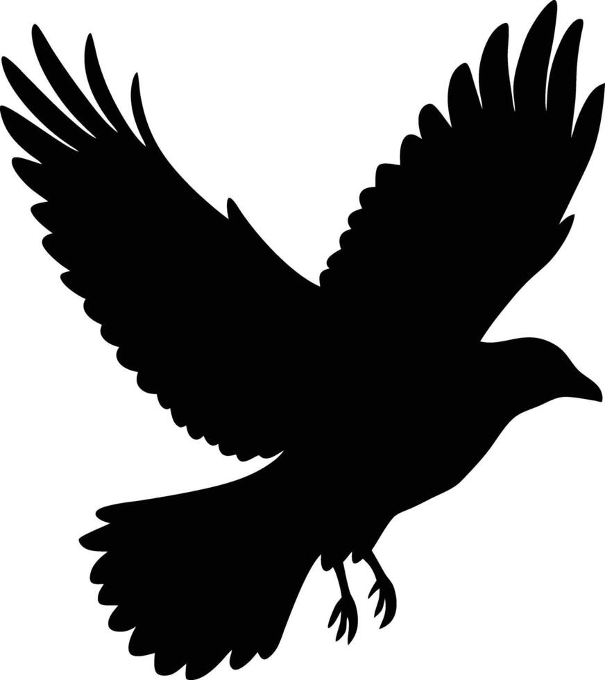 Flying bird dark silhouette art design isolated on white background vector