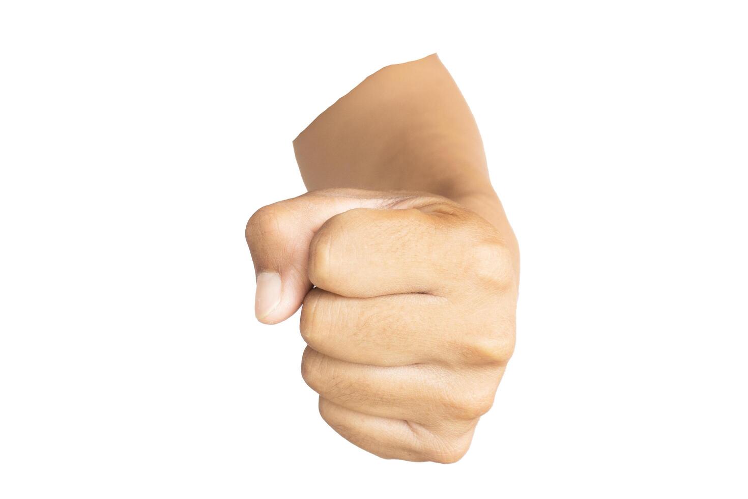 Man's hands making gestures isolated white background photo
