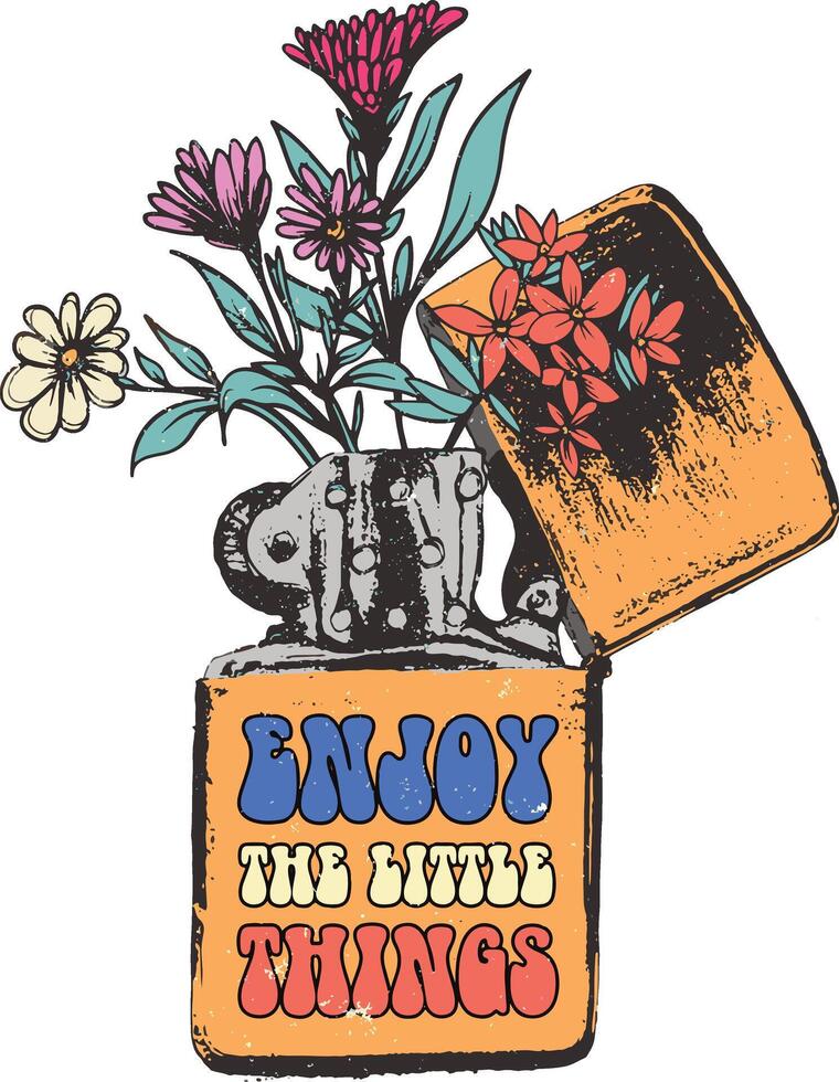 Enjoy the little thing flower design for shirts vector
