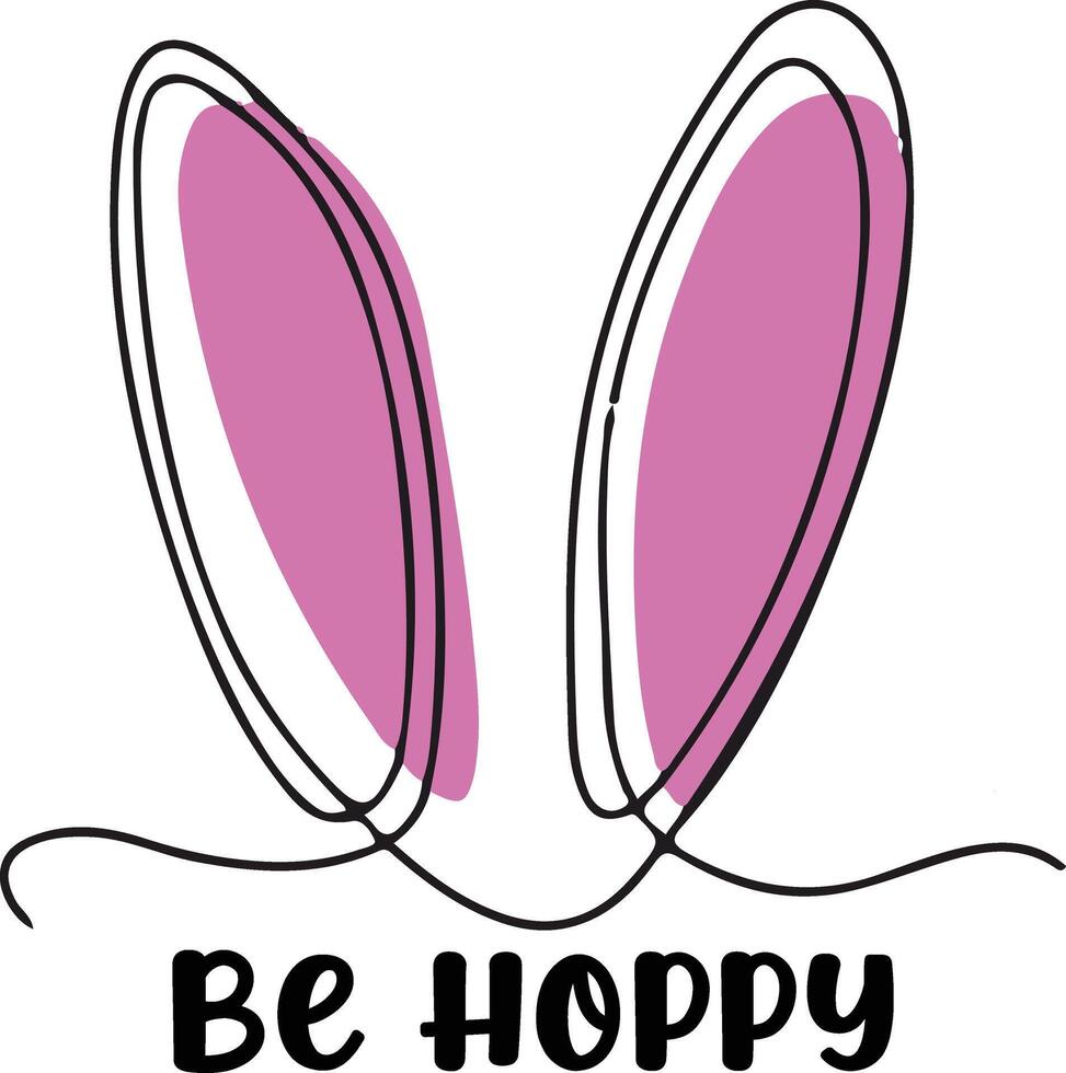 Be happy bunny ears design vector