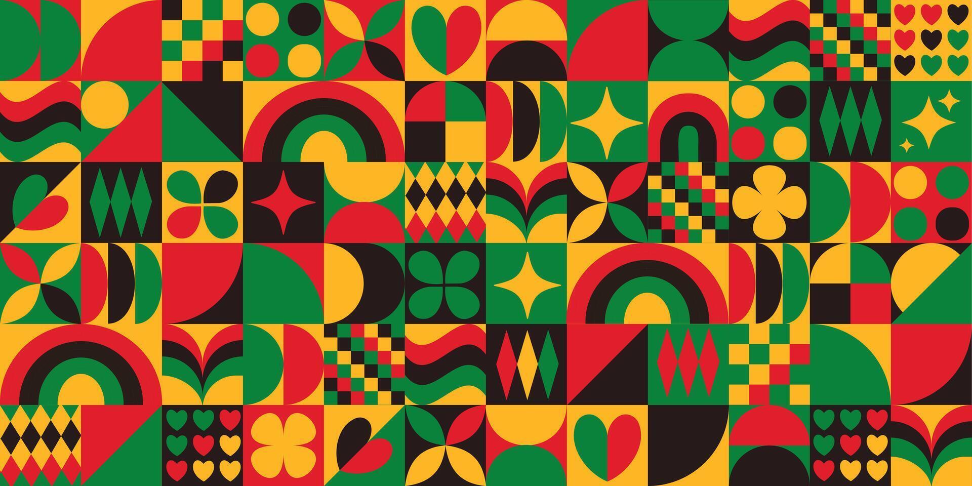 Juneteenth Celebration Emancipation and Unity. Bauhaus style. vector