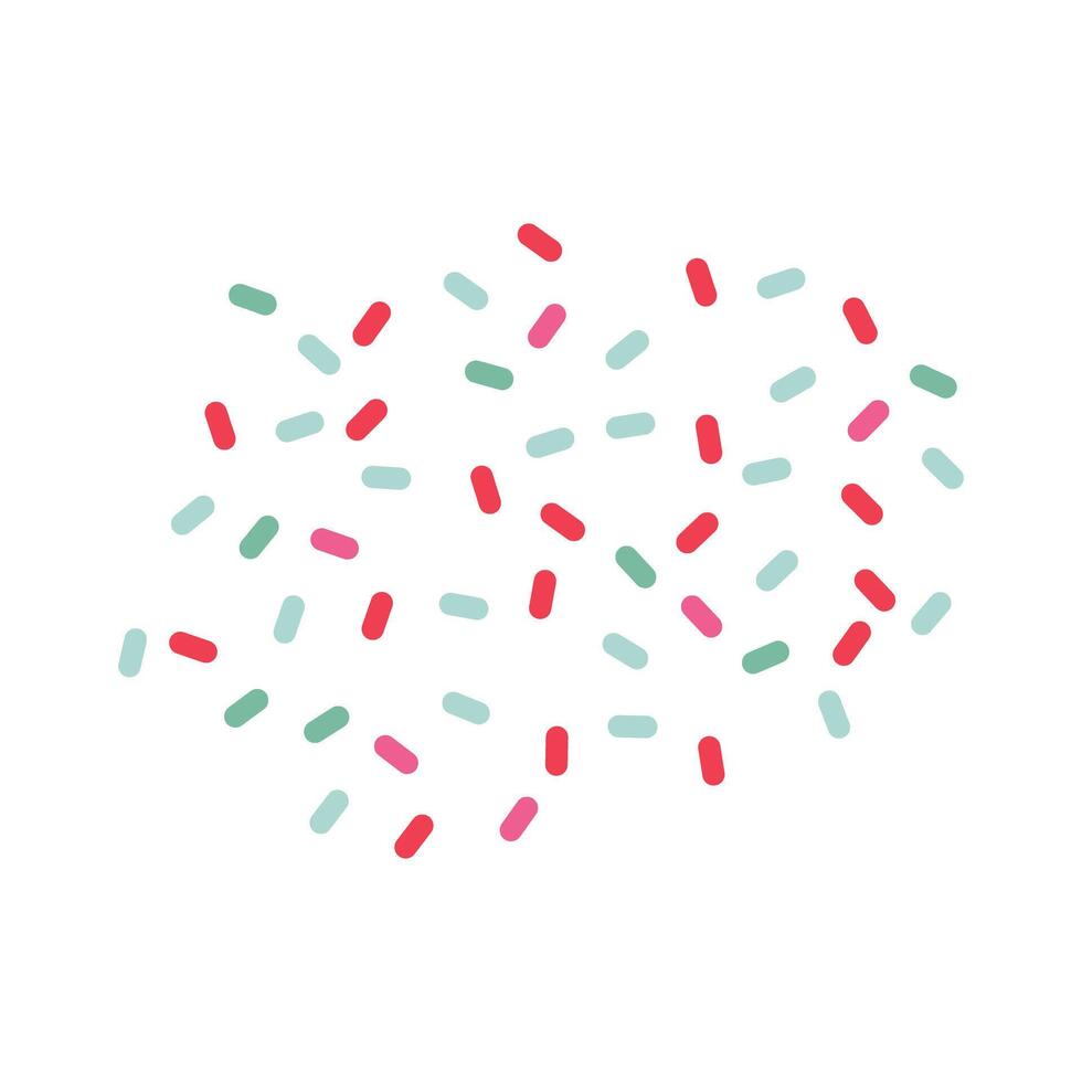A colorful image of candy sprinkles scattered across a white background. Concept of fun and playfulness, as the sprinkles are arranged in a way that resembles a festive and joyful scene vector